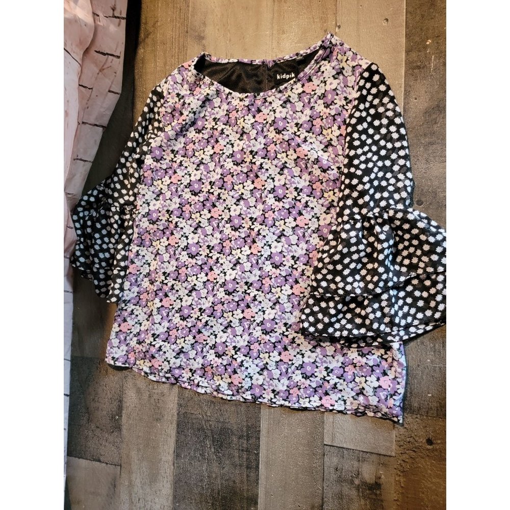 Kidpik floral‎ blouse youth long sleeve tee